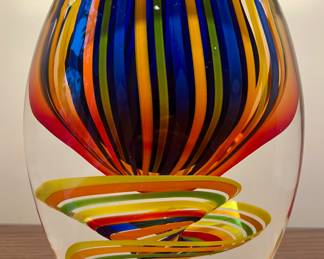 Murano Art Glass Vase, Signed