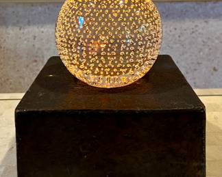 Art Glass Paperweight on Illumination Base
