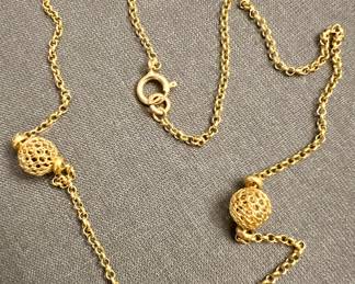 14K Gold Station Necklace