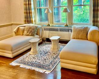 (2) Thayer Coggins Chaise Lounge Chairs