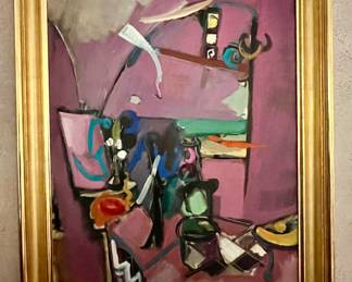 Abstract Oil on Canvas, Signed M. Rosenthalis '84