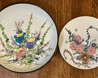 (2) Floral Plates