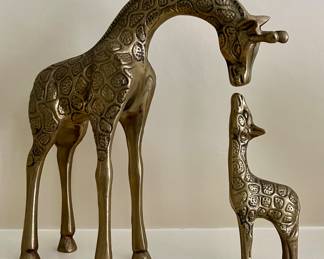 Brass Giraffe & Baby