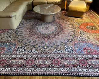 Large Oriental Medallion Rug (pink, light blue, navy)