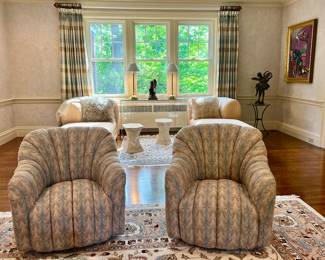 (2) Jay Sprectre for Century Furniture Swivel Armchairs