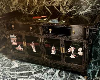 Chinese Black Lacquer Console Table