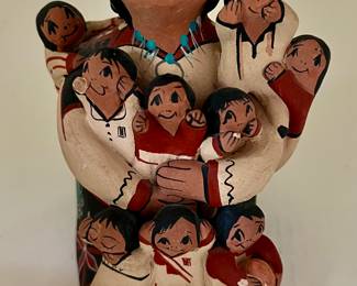 Indian Storyteller Pottery Figurine