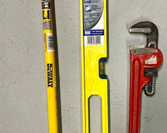 DeWalt Crow Bar, Empire Level & Craftsman Wrench