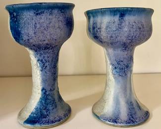 (2) Art Pottery Kiddush Cups