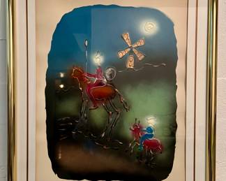 Embossed Don Quixote Lithograph 101/150, Signed Jean Claude-Farhi