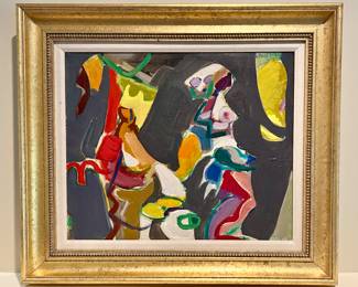 Abstract Oil on Canvas, Signed M. Rosenthalis