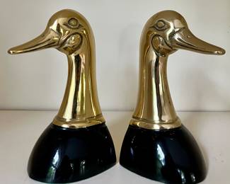 Mallard Duck Brass Bookends
