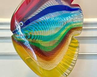 Murano Glass Fish, Signed A. Dalle Valentina