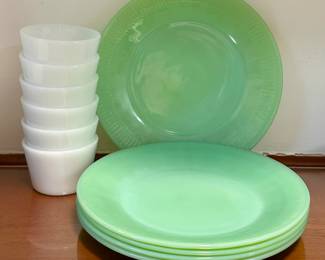 Fire-King Ware Plates & Custard Cups