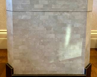 Tessellated Stone & Brass Storage Table