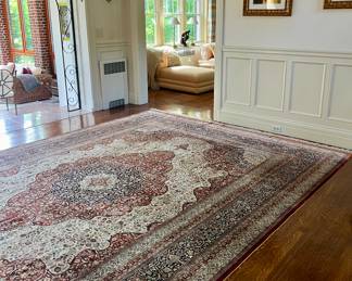 Silk Area Rug (maroon, cream, navy)