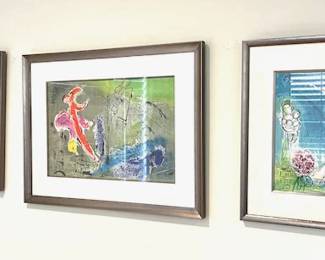 Marc Chagall framed prints 2 are signed