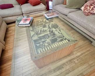 wood sculptured coffee table 