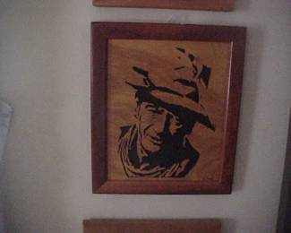 Wooden John Wayne Plaque