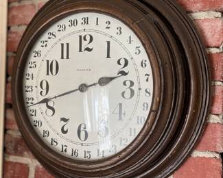Vintage wall clock with glass front 