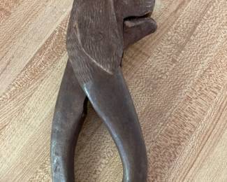 Black Forest Hand Carved Dog Nut Cracker