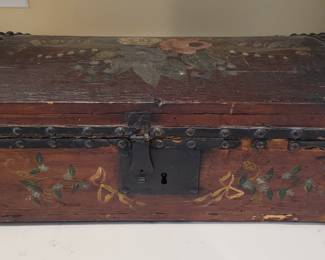 Hand painted antique trunk