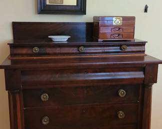 Empire step-back mahogany dresser