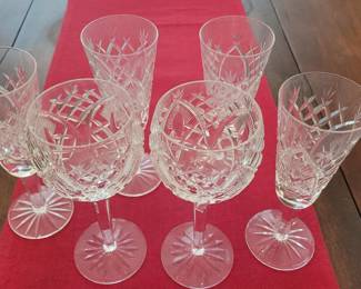Waterford champagne flutes (4) and wine (2)
