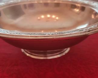 Sterling silver footed centerpiece/fruit bowl, 10" W x 3" T, marked Palladiant Sterling WV2-1