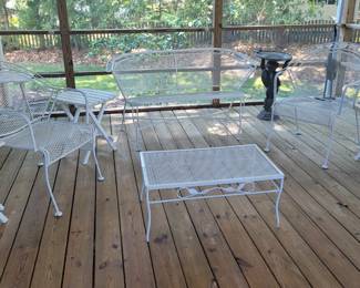 white wrought iron outdoor furniture