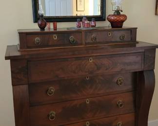 Empire step-back dresser with brass handles