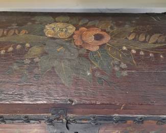 Hand painted antique trunk