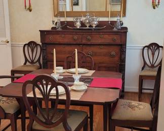 The formal dining room, eight arm brass chandelier For  Sale