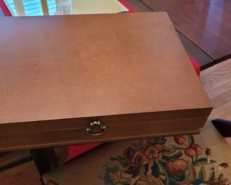 Sterling silver flatware in lined storage box
