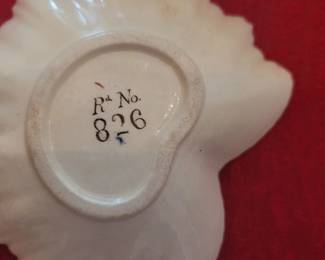 Victorian Ceramics Fish Bone dishes, Briar Rose Daisy Crescent Scalloped, circa 1881