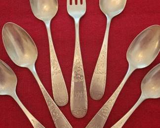 sterling silver spoons and fork