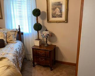 Burlington Furniture Nightstand, Tiffany Style Lamp