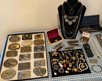 Vintage Belt Buckles, Pocket Knives, Women and Mens Jewelry and Accesso