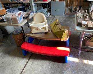 Little Tikes Plastic Picnic Table, Croquet, Plastic Childs Seat
