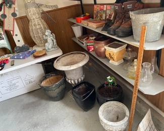 Antique Oil Lamps, Planters