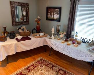 Home Decor, Pottery, Candle Holders, Carnival Glass, Easter Decor