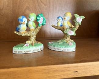 Pair of 1974 Josef Originals George Good Figurines "Love Birds on Branch "