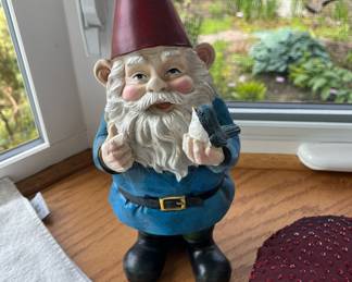 Alpine Garden Gnome Holding Bird