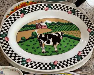 Melamine Country Cow Platter