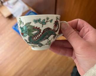 China Famille Rose Porcelain Dragon Teacup