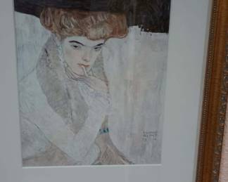 Framed Print “The Black Feather Hat” by Gustav Klimt
