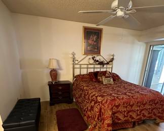 Vintage 1980s Brass and Porcelain Headboard