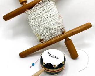 Vintage Kite String Holder & Mexican Hand Drum
Lot #: 161