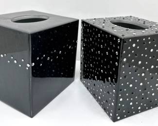 Pair Mike Ally NYC Stardust Crystal Stone Tissue Box Holders
Lot #: 127