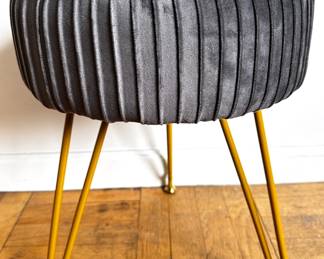 Velvet Vanity Stool On 3 Metal Legs
Lot #: 72